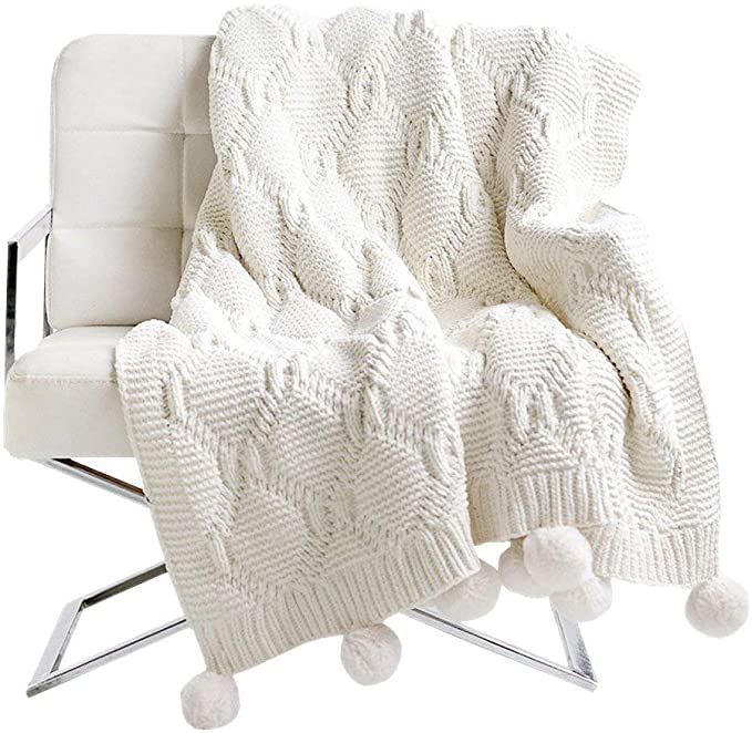 Super Soft Icelandic Wool Throw Blanket for Sofa, Couch, Bed (51"x59")