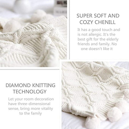 Super Soft Icelandic Wool Throw Blanket for Sofa, Couch, Bed (51"x59")