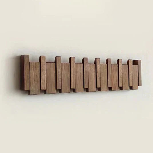 Wooden Wall-Mounted Coat Rack – Stylish Piano Style Hanger for Entryway