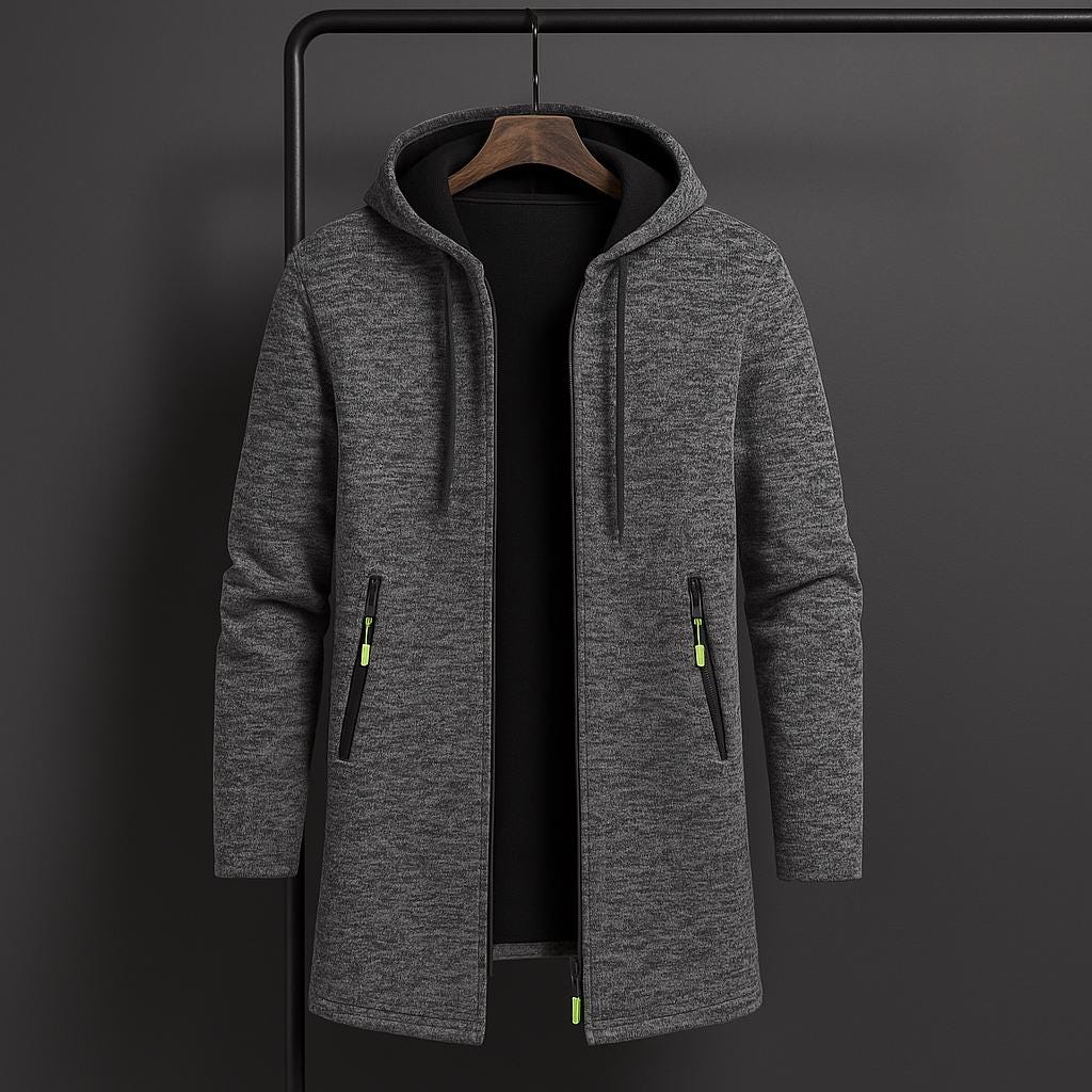 Herren Fleecegefütterte Kapuzenjacke mit Reißverschluss | Veste de sport d'hiver