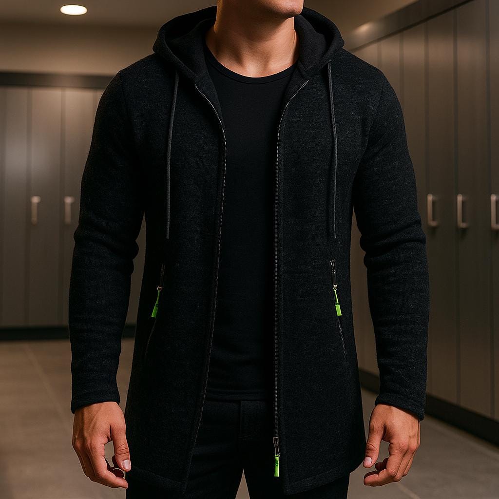 Herren Fleecegefütterte Kapuzenjacke mit Reißverschluss | Veste de sport d'hiver
