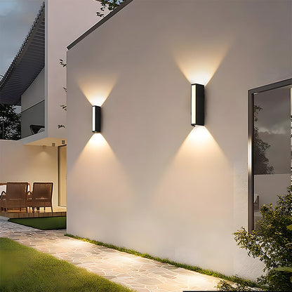 Applique murale extérieure moderne à LED avec éclairage indirect pour jardin et terrasse