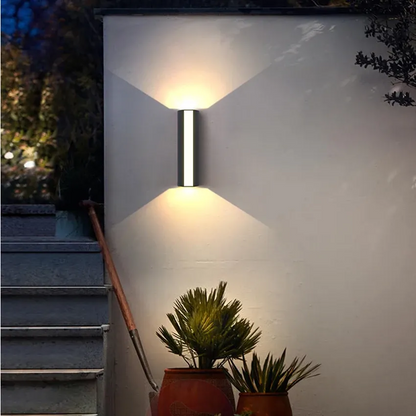 Applique murale extérieure moderne à LED avec éclairage indirect pour jardin et terrasse