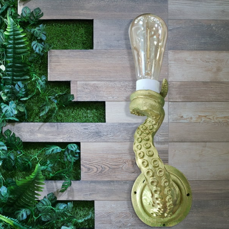 Applique murale tentacule de pieuvre - Lampe sculpturale inspirée de l'océan