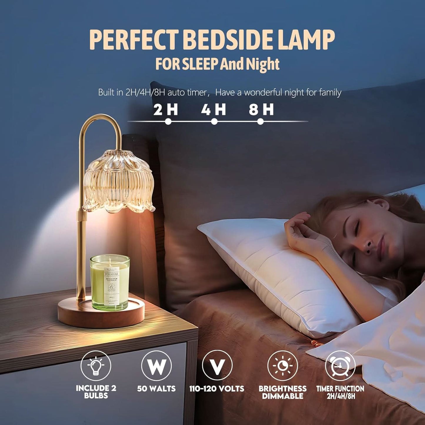 Lampe chauffe-bougie électrique pour fondants parfumés et aromathérapie