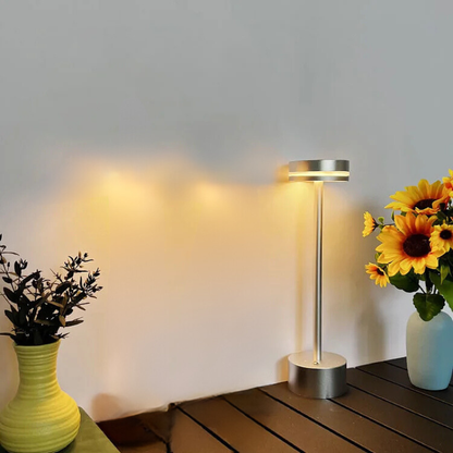 Lampe de table LED rechargeable - Design moderne sans fil en aluminium