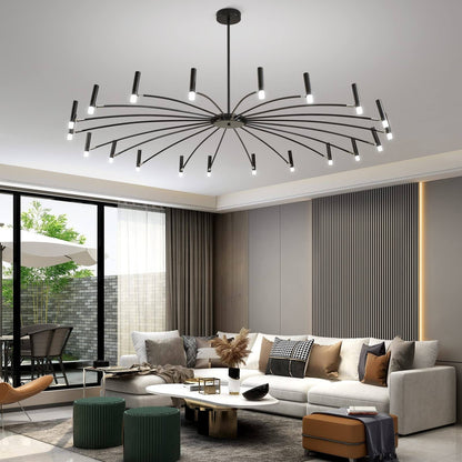 Plafonnier moderne noir et or avec lampes LED pour décoration de maison de style