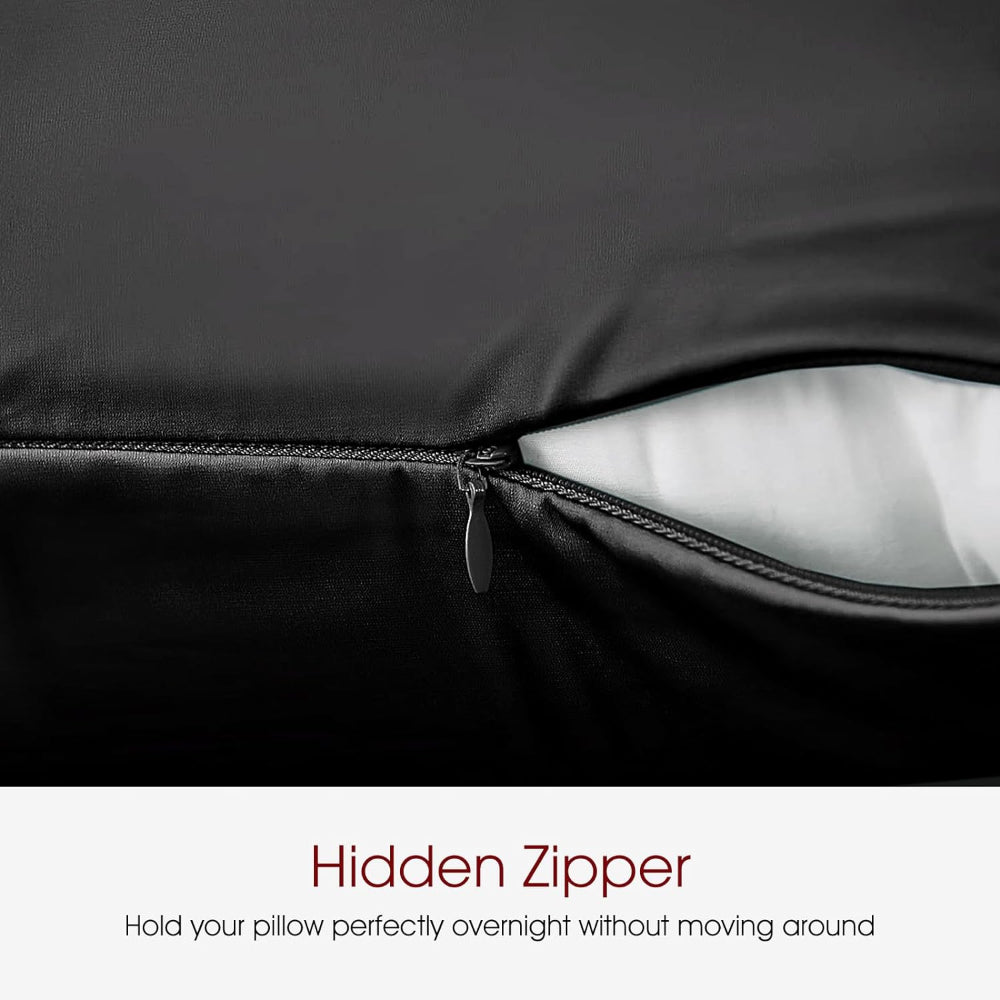 Ensemble de deux taies d'oreiller en soie pour la peau et les cheveux, hypoallergéniques