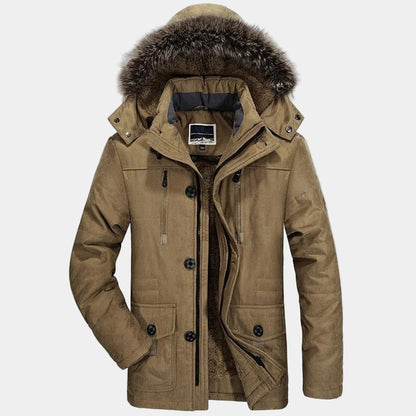 Parka d'hiver pour hommes avec fourrure - Style chaud, à bretelles et sans manches