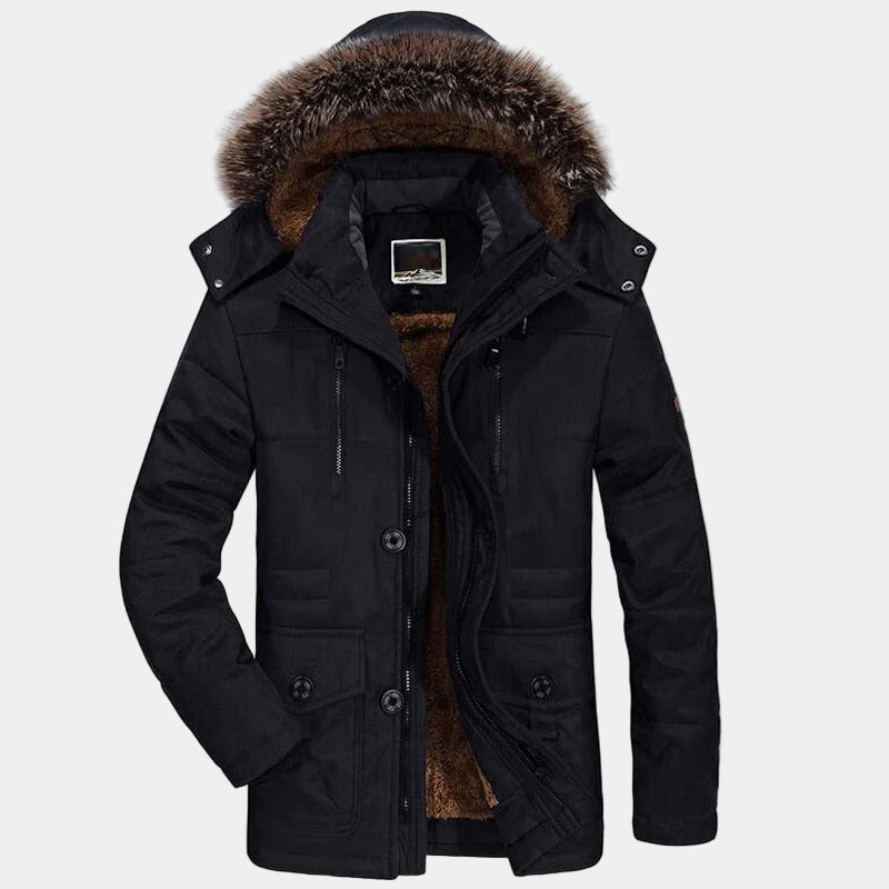 Parka d'hiver pour hommes avec fourrure - Style chaud, à bretelles et sans manches