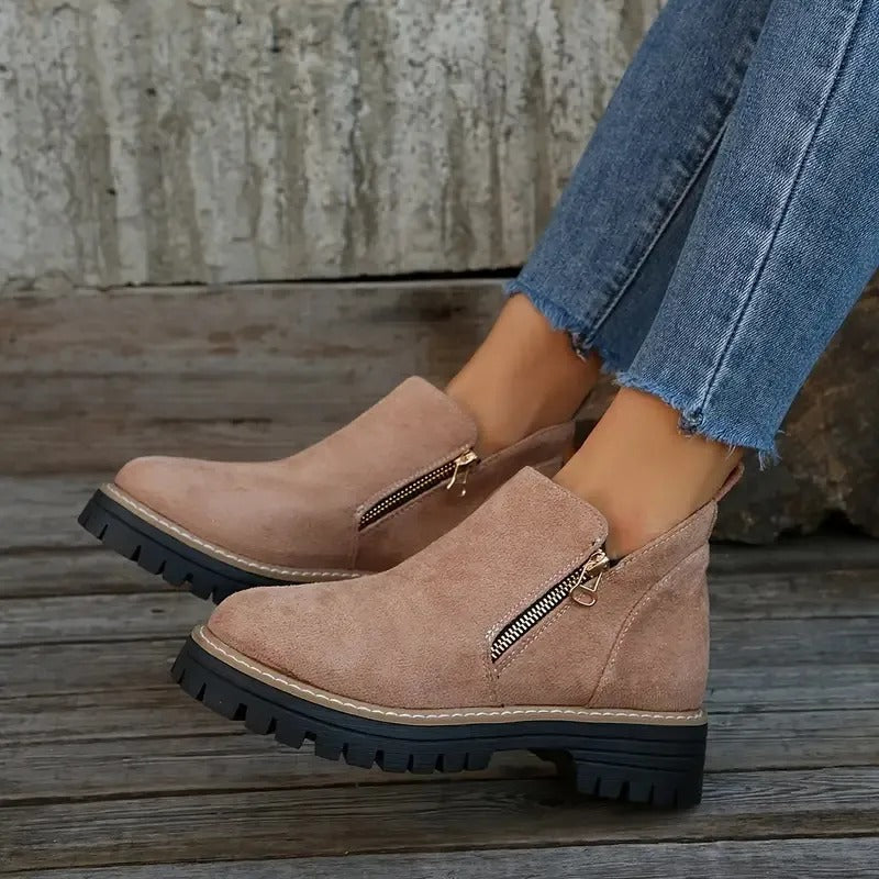 Gouden Enkellaarzen Dames avec Rits | Tendance Schoenen Online Kopen