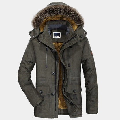 Parka d'hiver pour hommes avec fourrure - Style chaud, à bretelles et sans manches
