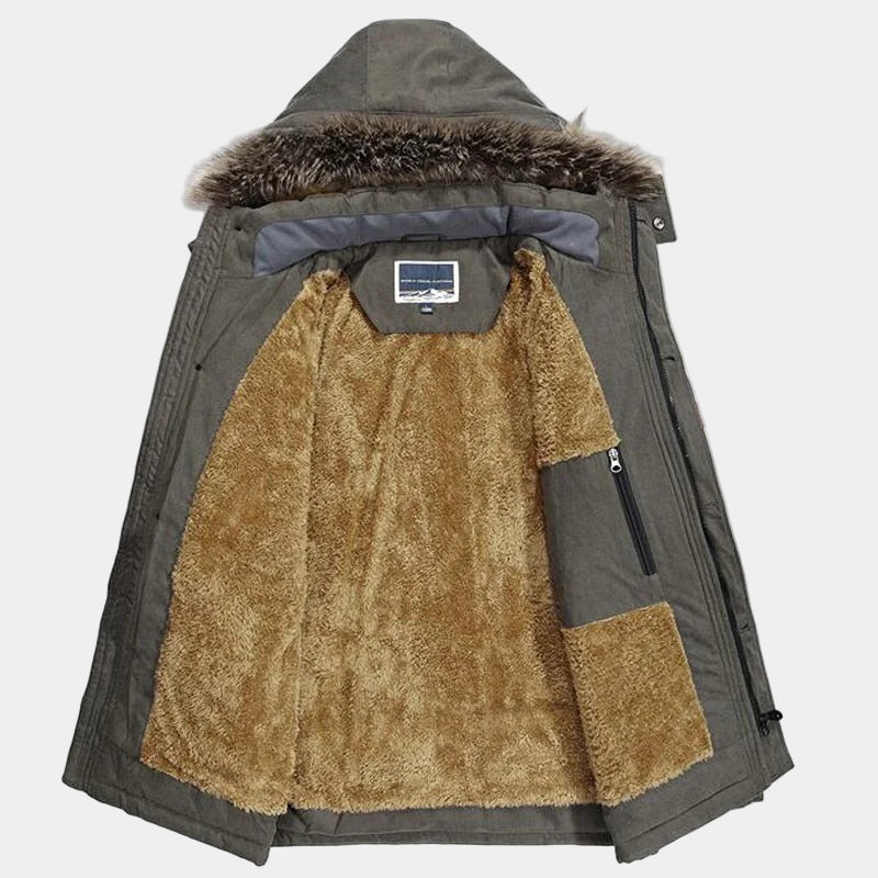 Parka d'hiver pour hommes avec fourrure - Style chaud, à bretelles et sans manches