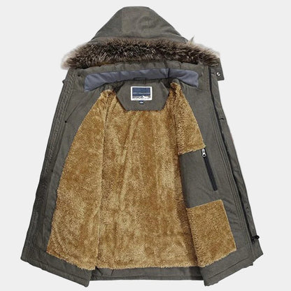 Parka d'hiver pour hommes avec fourrure - Style chaud, à bretelles et sans manches