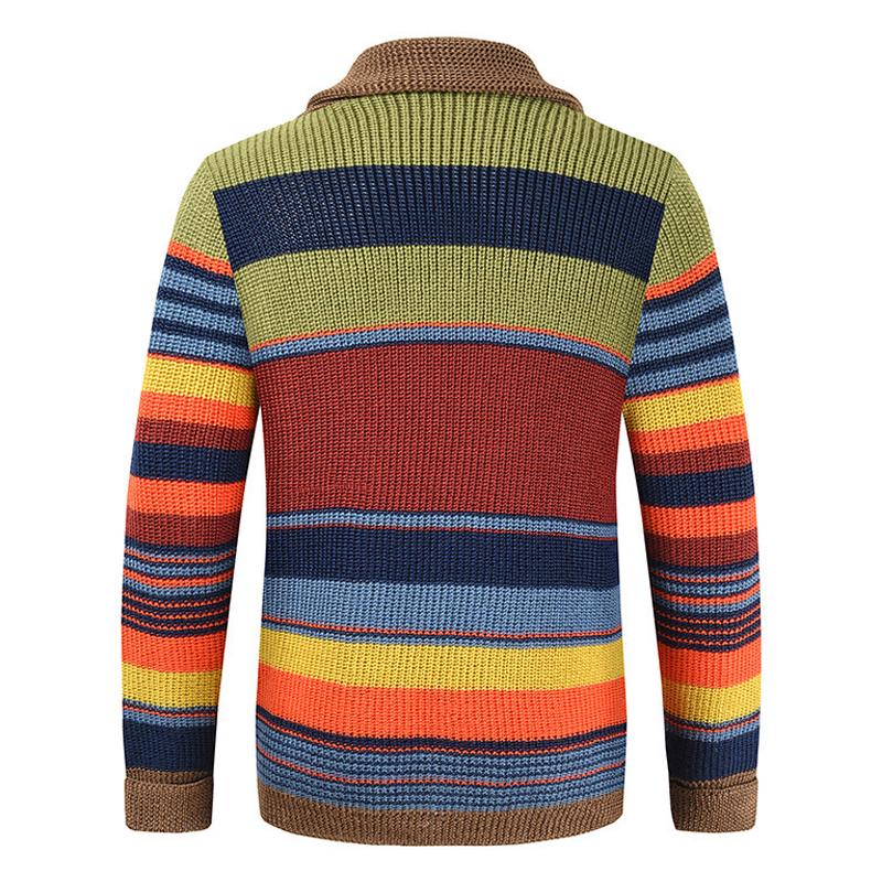 Herren Colorblock Revers Sweaterjacke – Modernes Strickdesign mit zeitlosem Stil