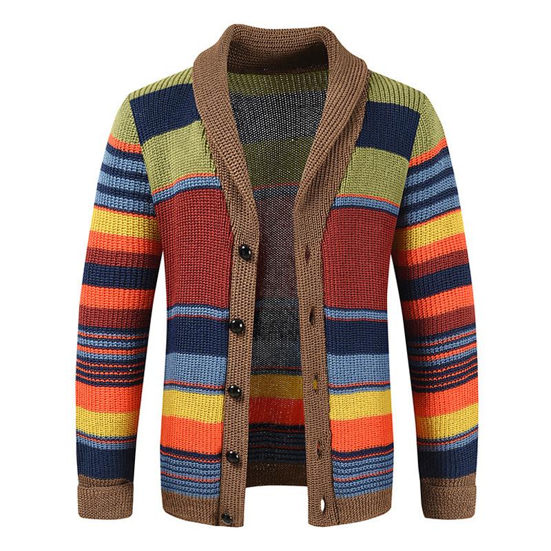 Herren Colorblock Revers Sweaterjacke – Modernes Strickdesign mit zeitlosem Stil