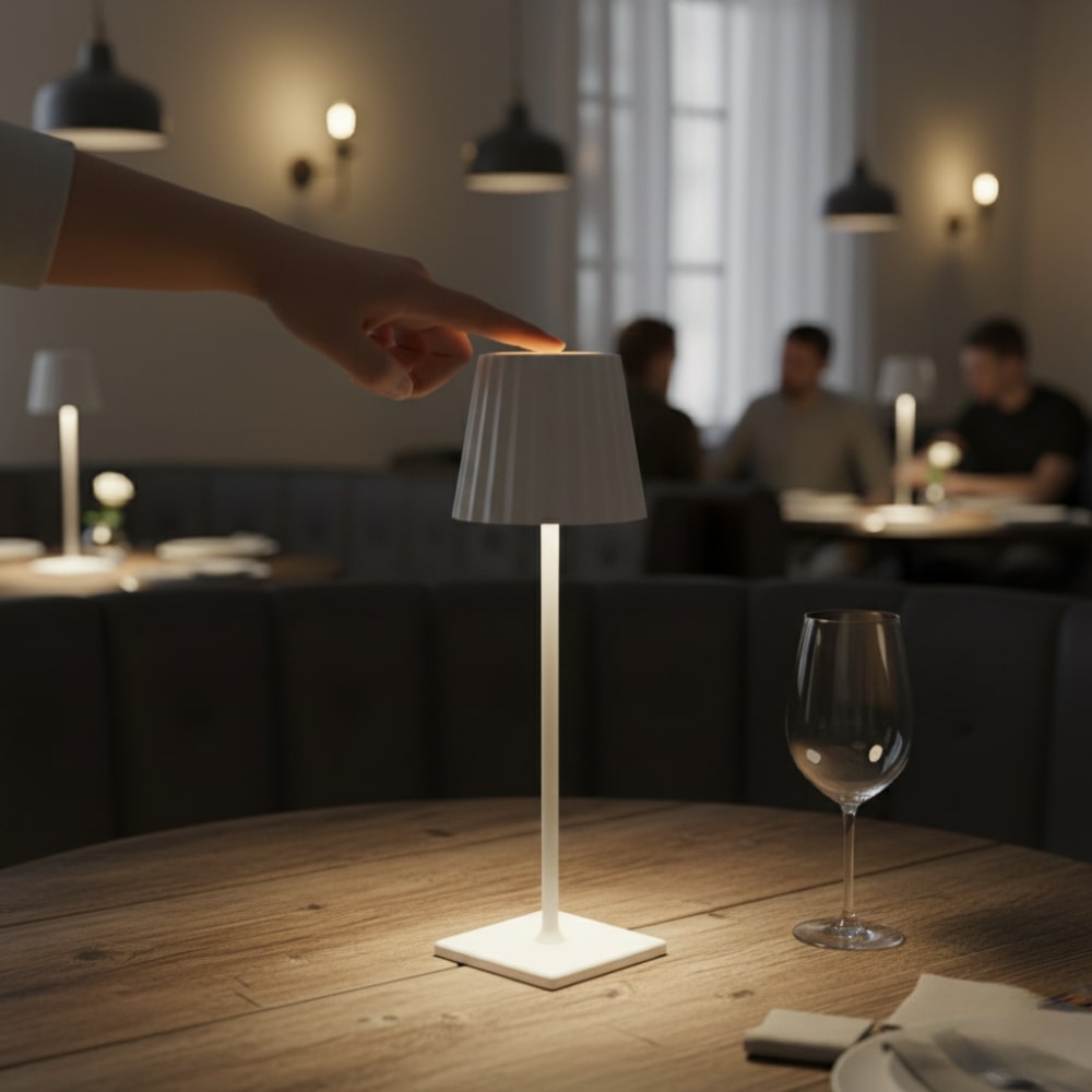 Kabellampe | Lampe für das Wohnzimmer | Moderne Tischleuchte mit Akku | VelaLume