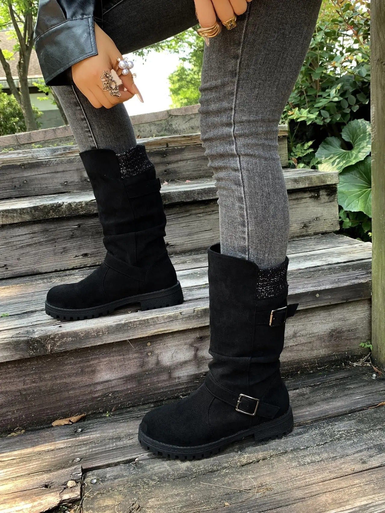 Femme Mid-Calf Cowboy Laarzen | Bottes tendance et confortables