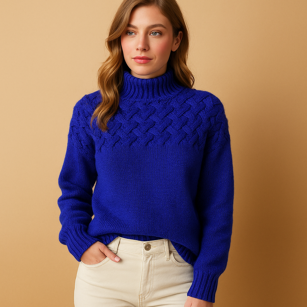 Damen Strickrollkragenpullover mit weicher Textur