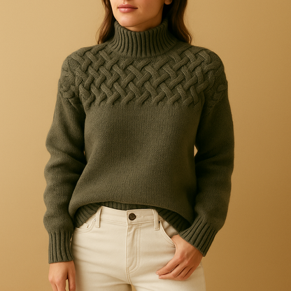 Damen Strickrollkragenpullover mit weicher Textur