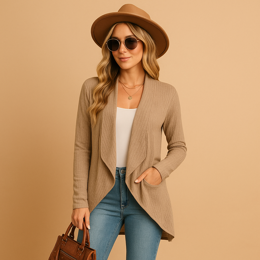 Langer Strickcardigan für Damen – Élégant et résistant