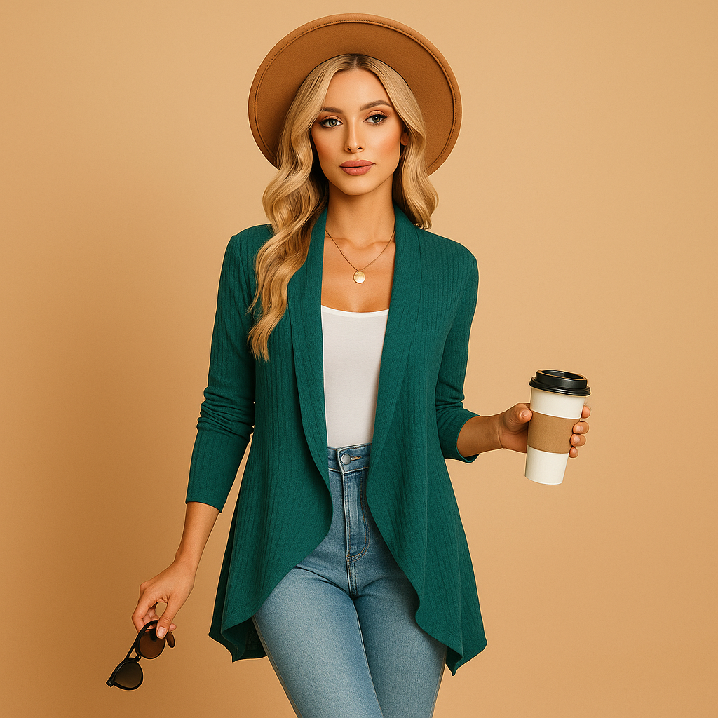 Langer Strickcardigan für Damen – Élégant et résistant