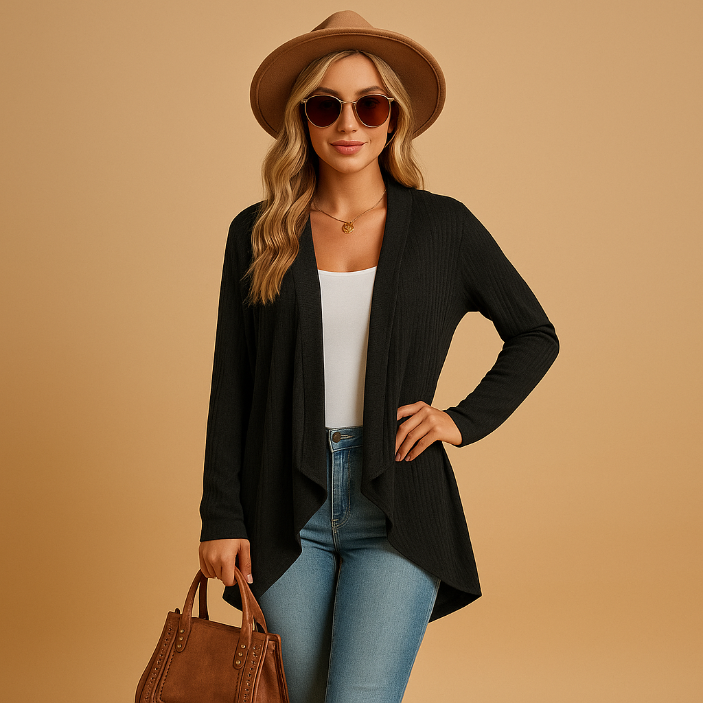 Lange Gebreide Cardigan voor Vrouwen – Elegant en Veelzijdig Laag