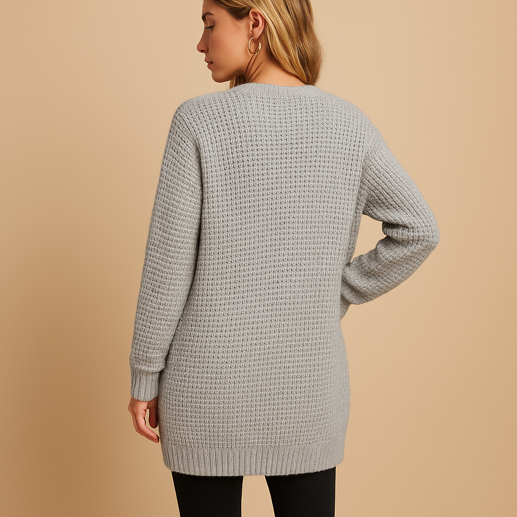 Dames Lange V-Hals Cardigan met Zakken – Moeiteloze Stijl et Comfort