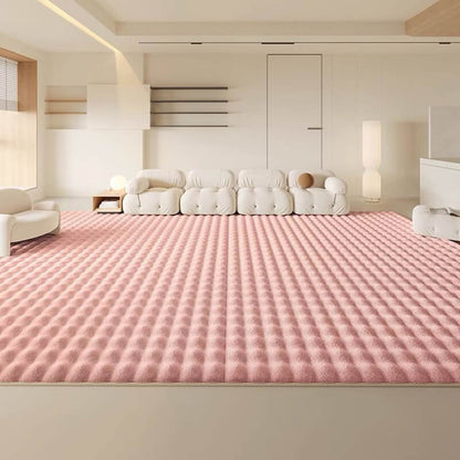 Grand tapis en fausse peau de mouton pour salon - Décoration intérieure douce et moelleuse