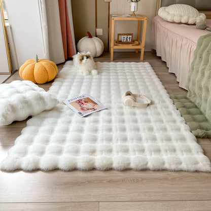 Grand tapis en fausse peau de mouton pour salon - Décoration intérieure douce et moelleuse
