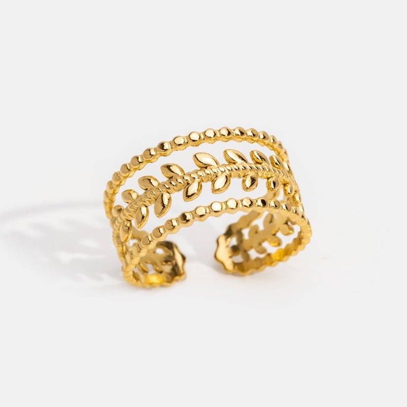 Marissa - Layered Gold Leaf Ring — bringing modern charm to your space.