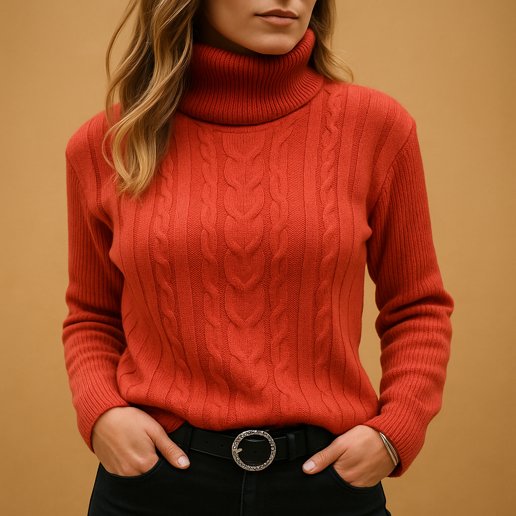 Damen Leichter Rollkragenpullover – Weiches Strickoberteil