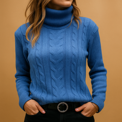 Damen Leichter Rollkragenpullover – Weiches Strickoberteil