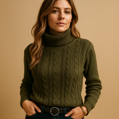 Damen Leichter Rollkragenpullover – Weiches Strickoberteil