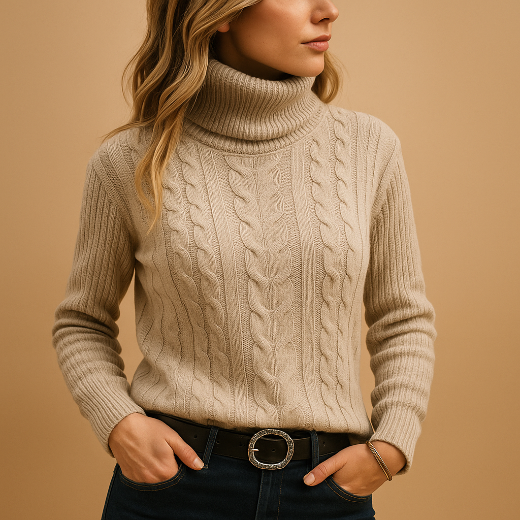 Damen Leichter Rollkragenpullover – Weiches Strickoberteil