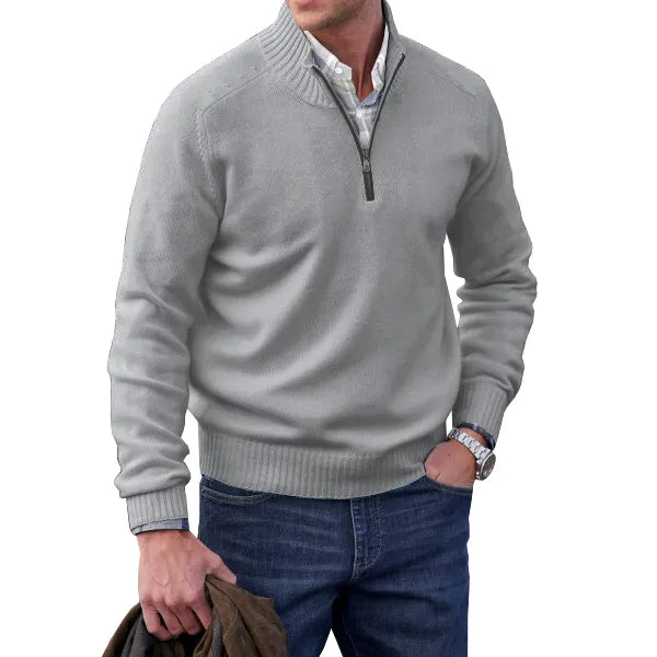 Hommes Halb-Zip Strickpullover | Weiches Gefühl et moderner Alltagsstil