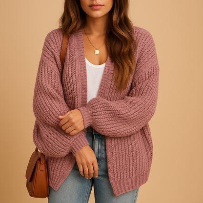 Cardigan Strick-Offene pour femme avec coupe décontractée – Alltaglicher Komfort