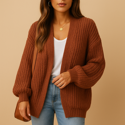 Cardigan Strick-Offene pour femme avec coupe décontractée – Alltaglicher Komfort