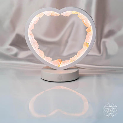 Lampe de nuit en forme de cœur en quartz rose - Aimant d'amour en cristal de guérison pour la décoration intérieure