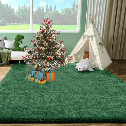 Tapis doux et moelleux à poils longs, lavable en machine pour la chambre à coucher