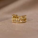 Marissa - Layered Gold Leaf Ring — bringing modern charm to your space.