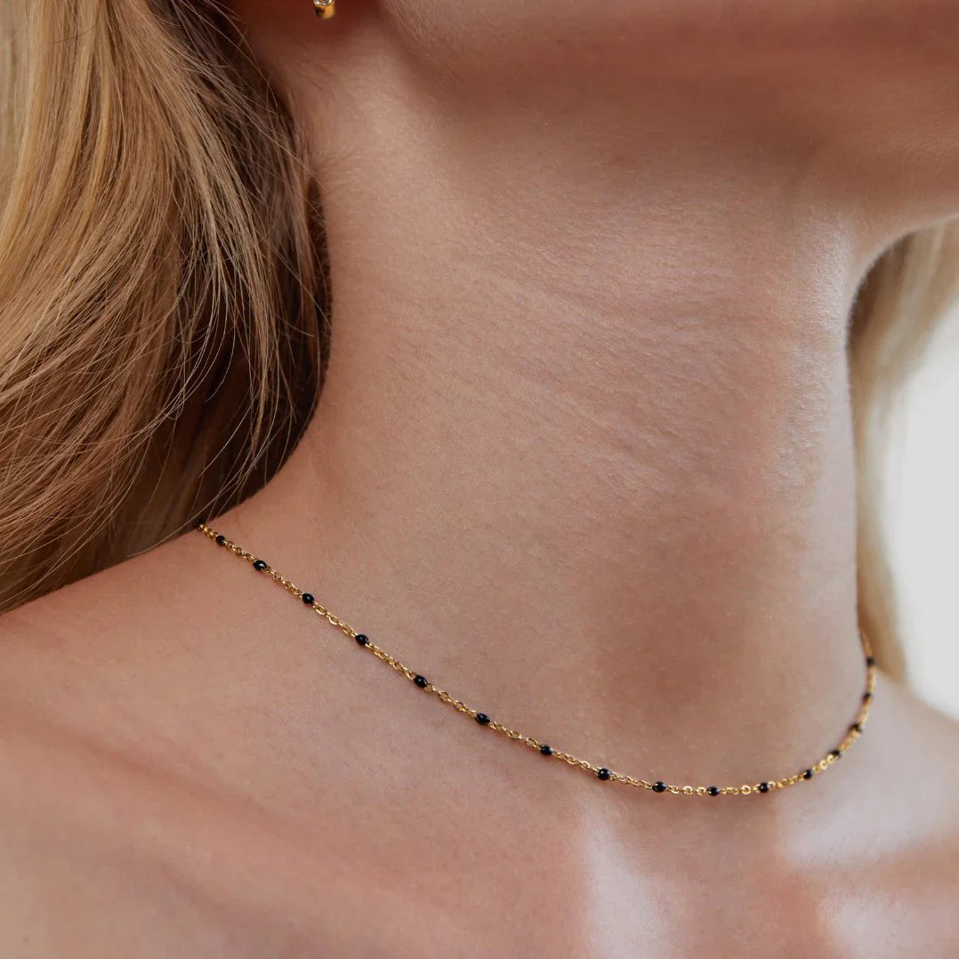 Noa - Black Bead Necklace — made with care and attention to detail.