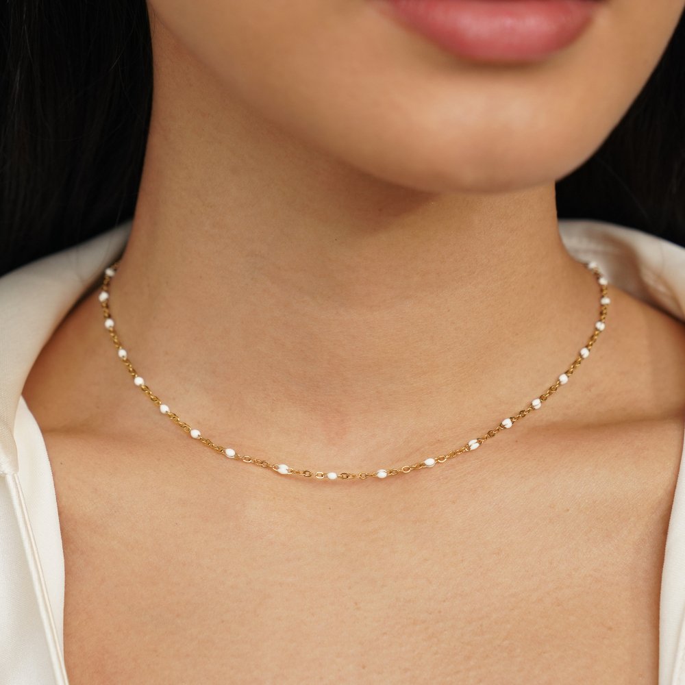 Noa - White Bead Necklace — made with care and attention to detail.