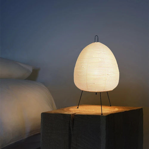 Lampe de table LED en papier de riz japonais - Décoration lumineuse moderne pour la maison