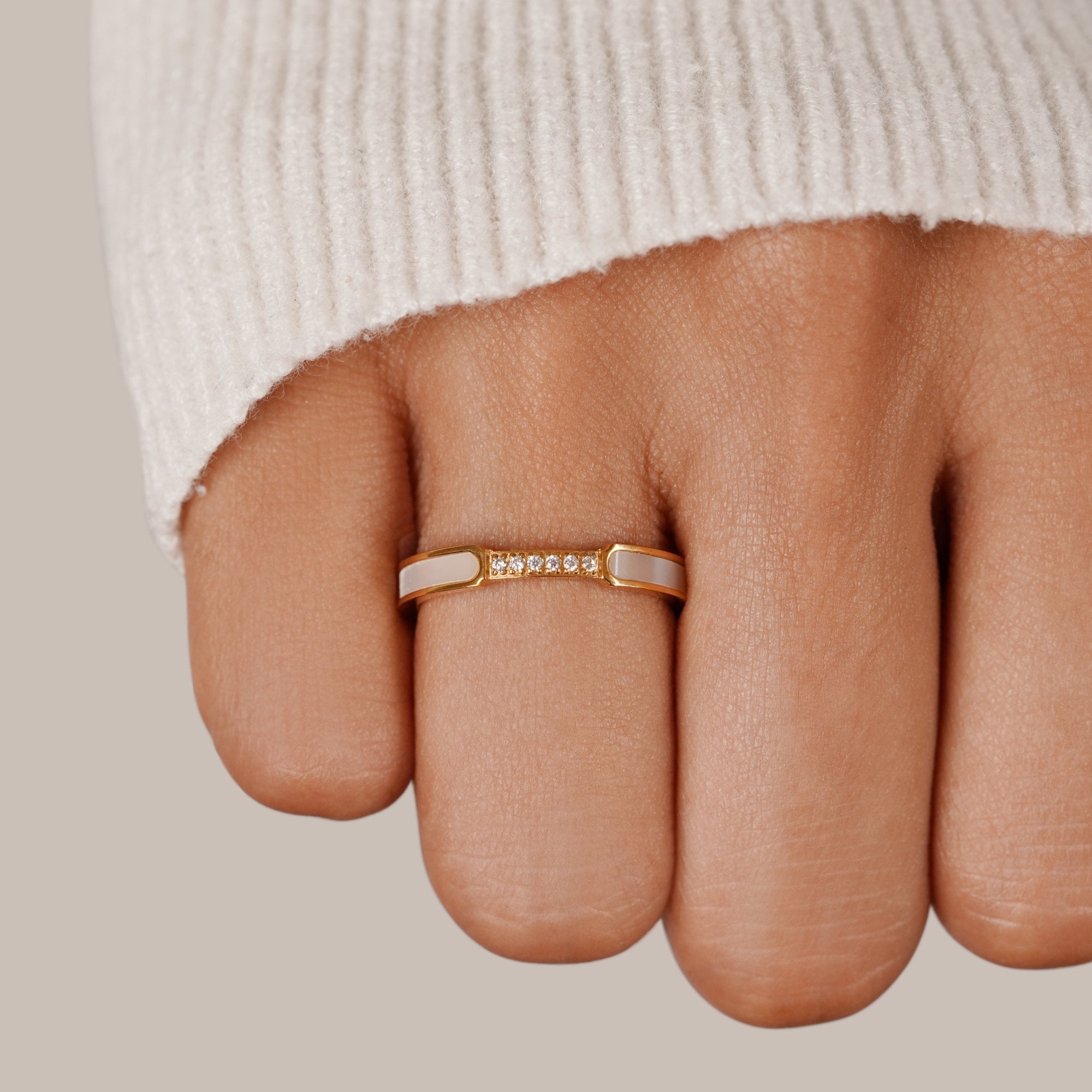 Sylvie - Pearl & Crystal Ring — made with care and attention to detail.