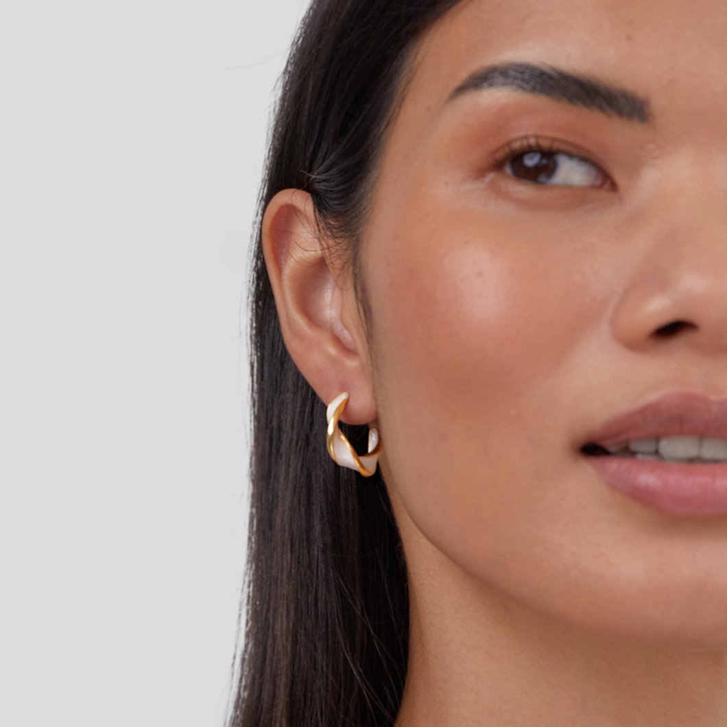Zoe - Pearl Twist Hoop Earrings — made with care and attention to detail.