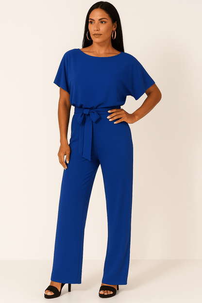 Damen Jumpsuit mit Bindegürtel – Müheloser Stil in einem Teil