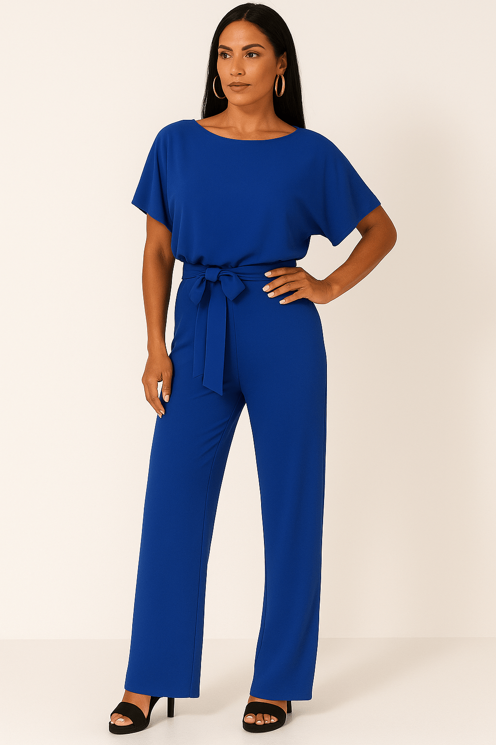 Dames Jumpsuit met Strik Taille – Moeiteloze Stijl in Één Stuk
