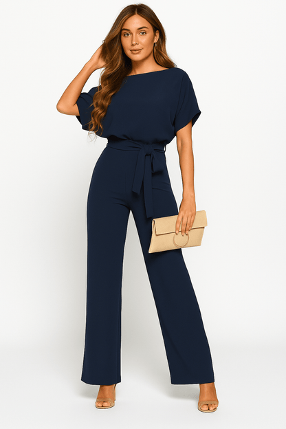 Damen Jumpsuit mit Bindegürtel – Müheloser Stil in einem Teil