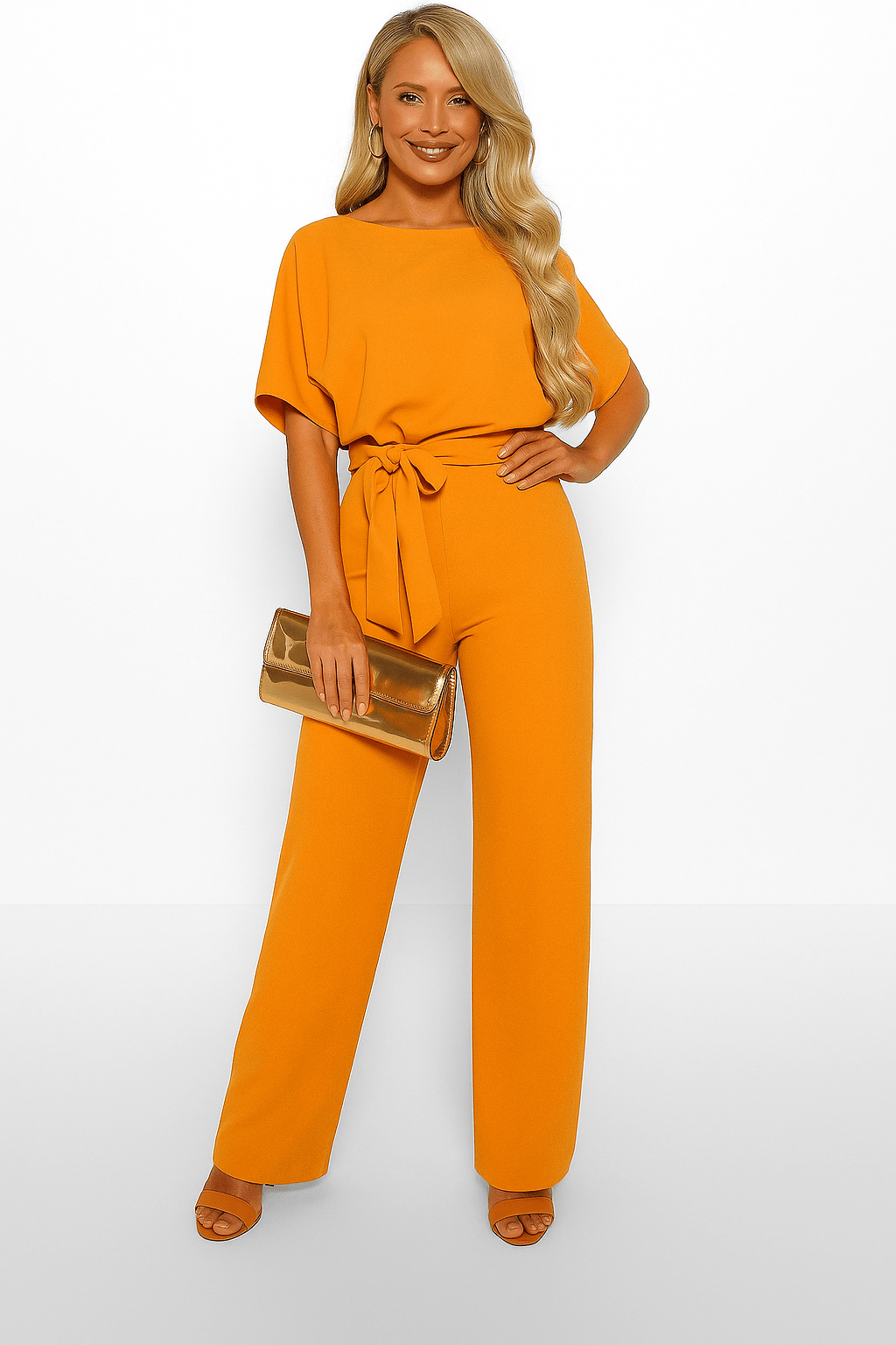 Damen Jumpsuit mit Bindegürtel – Müheloser Stil in einem Teil